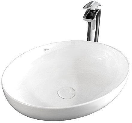 Design Keramik Oval Waschtisch Handwaschbecken Aufsatz-Waschschale 51x39x13,5 FÜR BADEZIMMER GÄSTE WC Carola