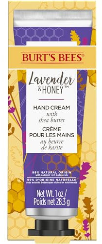 Burt’s Bees Hand Cream for Very Dry Hands, Lavender & Honey, Hand Moisturiser With Shea Butter, 28.3g, Packaging May Vary