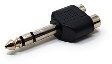 MainCore Stereo 6.35mm Plug to 2 x RCA Phono Socket Audio Adapter Converter for DJ, Music Instruments, Home Audio