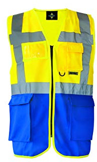 Korntex Multifunktions-Warnweste - Gelb, Größe L, Unisex, Hochsichtbarkeitsweste, Warnweste, Erwachsene, Arbeiter, Umweltbewusste