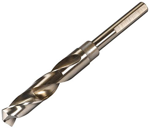 uxcell Reduced Shank Twist Drill Bits 16mm Black Nitride & Gold Titanium Coated High Speed Steel 6542 with 10mm Shank for Stainless Steel Alloy Metal Plastic Wood