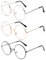 NETUME 3 Paar Metall Runde Brille - Retro Brille Herren und Damen, Fake Brille Ohne Sehstärke Durchsichtige Brille Brillengestelle, Vintage Oma Brille mit Fensterglas (Schwarz, Golden, Silbern Farbe)