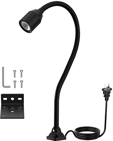Luz de cuello de cisne flexible LED de 500 lúmenes fijada con tornillos Lámpara de trabajo de iluminación industrial para máquinas herramientas y torno