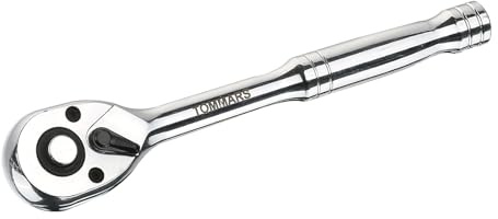 TOMMARS 1/10.2 cm-Antriebs-Ratsche, 72-Zahn-Schnellspann-Stecknuss, Ratschenschlüssel, Griff umkehrbar