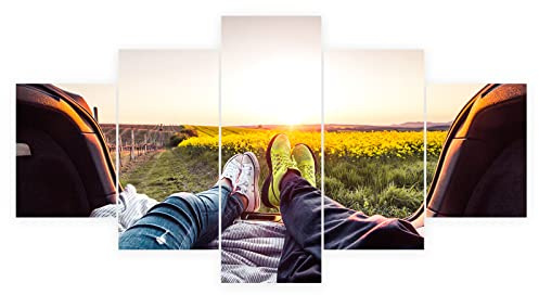 CCWACPP Benutzerdefinierte 5 teilige Leinwand Wandbilder mit Ihren Fotos Erstellen Sie personalisierte Bilder auf Leinwand 150x80 cm Kein Rahmen