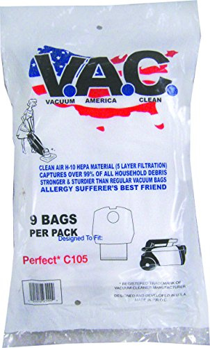 VACUUM AMERICA CLEAN VAC 4 Perfect C105 H-10 HEPA Filtration (4 Pack of 9)