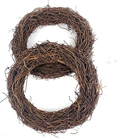 Heyiwell 2 x Weinreben-Kranz, Weinreben-Kranz für Weihnachten, zum Aufhängen, Wand, Innen- und Außenbereich, Haustür, Heimdekoration, 15,2 cm