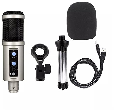 MSUDGH Micrófono USB para grabación/transmisión/Juegos, micrófono Profesional para PC/portátil, Control de Volumen de Voz
