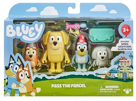 Bluey 17558 Figura 4PK Pass The Parcel, Multicolor