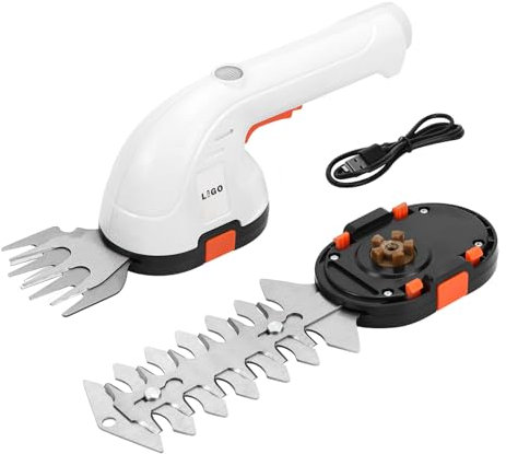 LIGO Cordless Grass Shear and Shrub Trimmer 2-in-1, 3.6V Electric Lawn Edger & Hedge Clipper, Lightweight Handheld with Rechargeable Battery, Ergonomic Design for Garden, Yard, and Bush