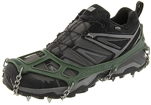 Kahtoola MICROspikes Footwear Traction for Winter, Snow & Ice Trail Hiking - Forest Green - X-Large