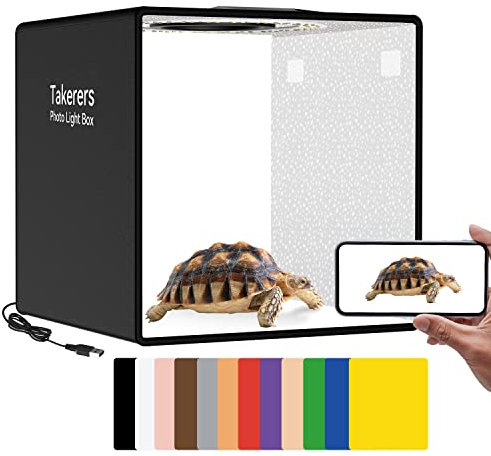 Photo Studio Light Box per la fotografia: Takerers 12 x 12 pollici Professional 5500k Dimmable Shooting Tent Kit con 112 LED e 6 tipi di fondali colorati a doppia faccia per la fotografia del prodotto