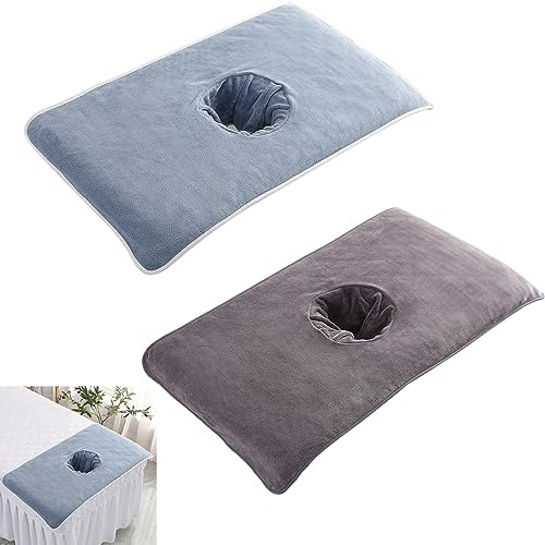Massageliege Laken mit Gesichtsloch, 2pcs Gesichtsauflage Massageliege für Universelles Schönheitsbett, Couchbezug, Atmungsaktiv, Weich, für Spa, Schönheits und Gesichtssalon,40 x 80cm