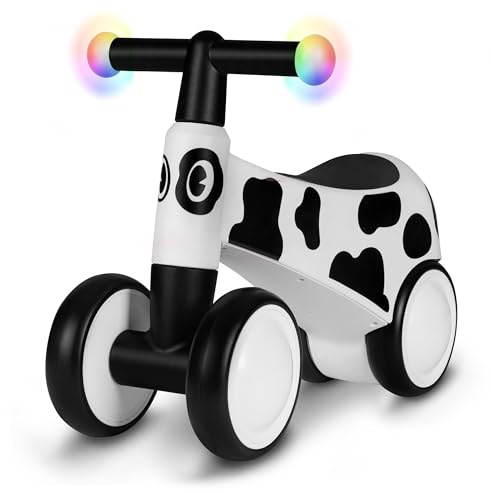 LIONELO Sammy Rider pour Enfants de 1 à 3 Ans, Porteur 4 Roues jusqu'à 25 kg, Poignées Antidérapantes avec Éclairage, Siège Ergonomique 3 Modèles, pour Garçons et Filles (White)