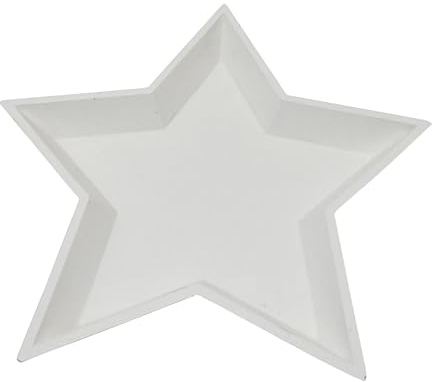 CHICCIE Sterntablett aus Holz in weiß 33x32cm - Tablett Weihnachtsdeko Deko