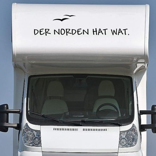 Rakelfix Wohnmobil Wohnwagen Aufkleber Spruch Der Norden hat wat ca 160cm mit Möwen Ostsee Nordsee WOMI WOWA Camping Van Stick
