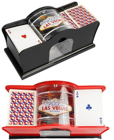 Paodduk 2 Manuelle Kartenmischmaschine Kartenmischmaschine Automatische Kartenmischmaschine Mit Kurbel Pokerspielkarten-Mischmaschine Kartenmischmaschine Für Spielkarten