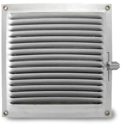 CAEXVEN Rejilla Ventilación en Aluminio Gris para Atornillar - Regulable - 300x300 mm