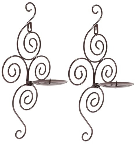 CORHAD 2stücke Wandkerzenhalter Metall Im Europäischen Stil Wanddekoration Für Schlafzimmer Und Garten Für Romantische Anlässe Und Partys