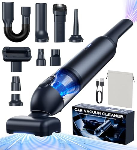 Aspirateur à Main,16000Pa Aspirateur Voiture Puissant Sans Fil,9 In 1Aspirateur à Main Sans Fil avec Moteur Brushless&2 Vitesses, Mini Aspirateur de Voiture pour Canapé,Maison,Voiture,Bureau,Animaux