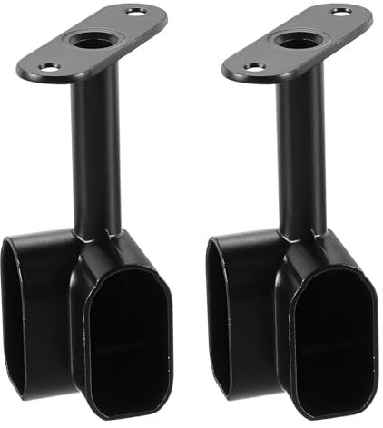 QUARKZMAN 2 Piezas Soporte de Barra de Armario de 1.42 x 0.71, Soporte de Barra de Ropa Accesorios de Armario para Dormitorio Baño, Negro