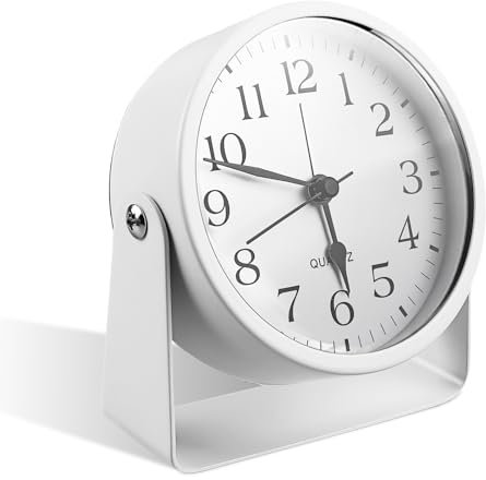 BORDEAG Wecker Analog Ohne Ticken, Wecker Digital, Wecker Leise, Analoger Wecker Super Leise Ohne Ticken, Batteriebetrieben, Für Schlafzimmer Heim Büro Reisen, Schreibtisch