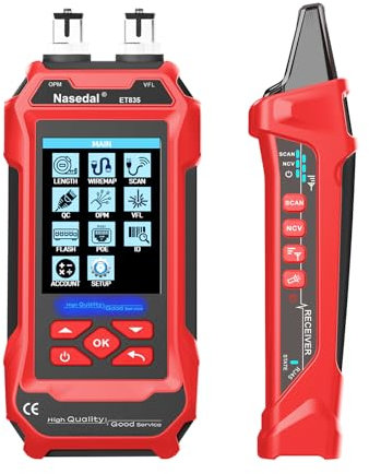 Network Cable Tester Ethernet Wire Tracer Cable Toner Generator RJ45 CAT5 CAT6 CAT7 CAT8 UTP STP RJ11 BNC Tester 3.5-inch Screen QC Test Cable Length Cable Maping Port Flashng Tester