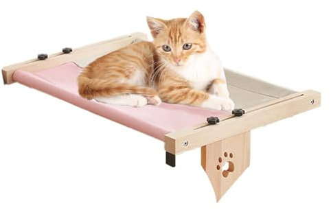 Cuccia per gatti per davanzale della finestra, sedile per gatti per davanzale della finestra, scaffale per davanzale regolabile per gatti, sedile per gatti con coperta imbottita per dormire, giocare,