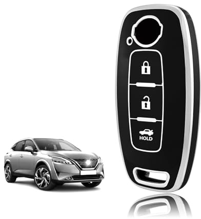 TOOMUME Funda Llave Coche para Nissan Qashqai J12 J11 Juke F16 X-Trail T33 | Silicona Suave, Antigolpes, Anticaídas, Antiarañazos, Carcasa Protectora Llave para Ariya Micra Leaf Altima Murano, MAL