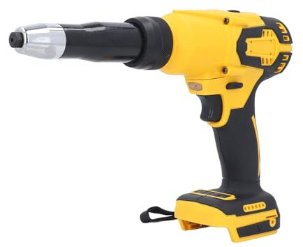 Pistola Remachadora Inalámbrica Compatible con Batería de 18 V (sin Batería), Kit de Remachadora Eléctrica Automática Portátil para 2,4 Mm-4,8 Mm, Luz LED