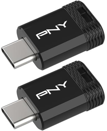 PNY 2-Pack 128GB Elite-X Fit Type-C USB 3.2 Flash Drive – Advanced Performance Up to 200MB/s Read, Convenient Portable Data Storage, Ultra Compact Fit Design, Type-C Connector