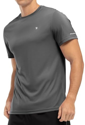 Rdruko Sport Tshirts Herren Funktionsshirt Sportshirt Kurzarm UV Shirt Atmungsaktiv Laufshirt Sonnenschutz Trainingsshirt Männer für Gym Fitness - Dunkelgrau XL