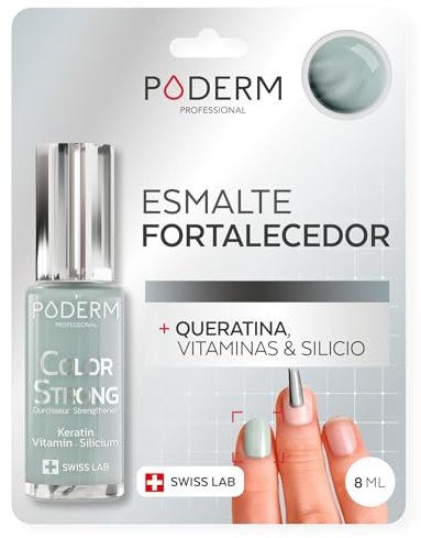 PODERM Nagelhärter Lack - Soft Sage | Repariert und Stärkt durch Semipermanenten Nagellack Geschädigte und Geschwächte Nägel | Biotin und Keratin | Entwickelt von einem Podologen in der Schweiz