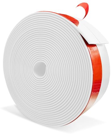 Wide Silicone Weather Stripping, 2 inch (W) x 20 Ft (L) Door Draft Stopper, Silicone Seal Strip for Doors Windows and Shower Glass Gap, White