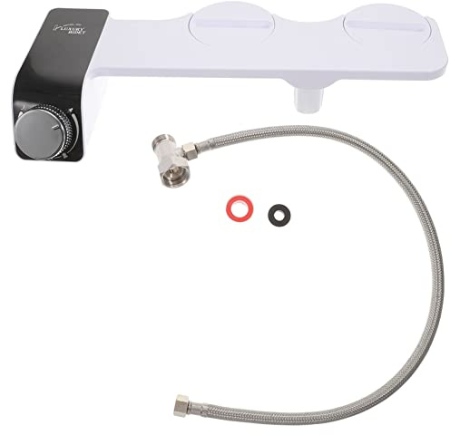 HOMSFOU Accessoire de Siège de Toilette Bidet Autonettoyant Double Buse Non Électrique Jet D'eau pour Toilettes Ultra Fin pour Hygiène Féminine Usage Quotidien