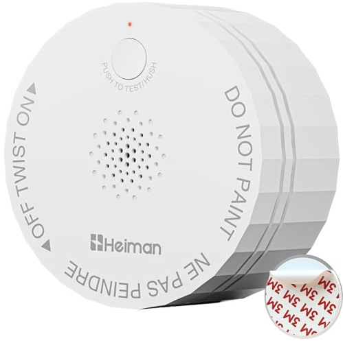 Heiman Smoke Detector, Photoelectric Battery Powered Smoke Alarm for Home