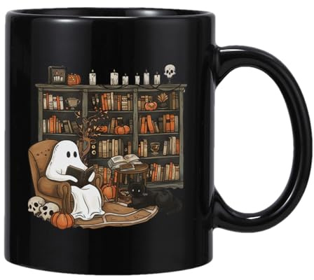Halloween – Keramik-Halloween-Getränk, gruseliges Thema, 400 ml Kelch, Wasserkaffee mit komfortablem Griff für Herbst, Party, Küche, Erntedankfest, Urlaub, Reisen, Camping im Freien