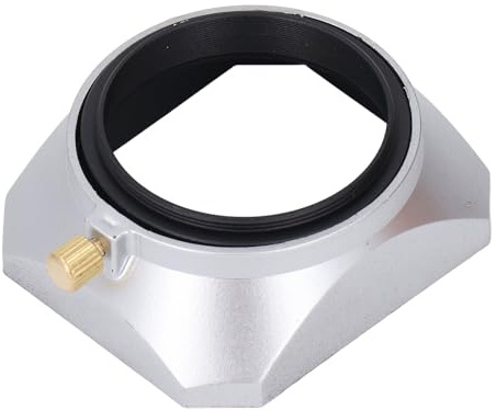Tbest Paraluce Quadrato retrò da 46 Mm con Paralume per Fotocamera Digitale Mirrorless Argento Accessori per Fotografia Professionale Costruzione Durevole in Lega di Alluminio