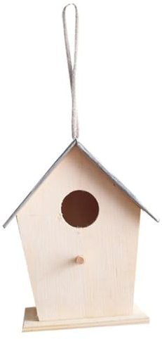 ERINGOGO Nichoir Oiseaux Bois Renforcé Tôle pour Jardin Maison Suspendue pour Petits Oiseaux Abri Résistant Pluie avec Corde pour Extérieur et Décoration