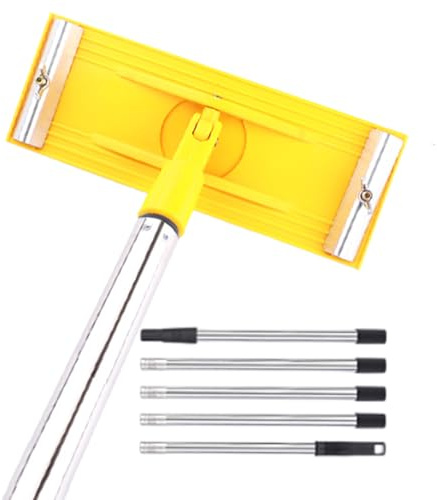 Ponceuse à tige pour cloisons sèches, polisseuse murale télescopique réglable et outil de ponçage - Barre d'extension - Ponceuse de plafond - Pour sols, plafonds, bois, mastic - Décoration de la