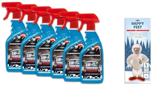Friesenthal Auto Scheibenenteiser Enteiser Spray Auto KFZ Scheiben Enteiser + Gratis Happy Feet wärmende Einlegesohle (6 + L (42-45))