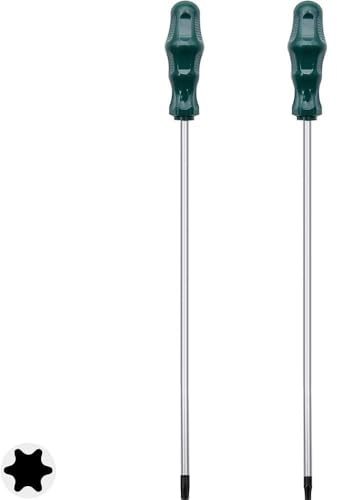 Jeu de tournevis Torx extra-longs T15 T20, Fixinus tournevis Torx de sécurité magnétiques et tournevis en étoile avec trou, longueur 300 mm