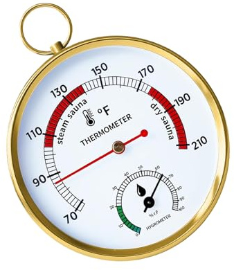 Sauna Hygrometer Temperature Meter - Precise and Heat Resistant Easy to Read Display Device Sauna Moisture Meter Monitoring Device - For Adults Family Friends Enthusiasts Women