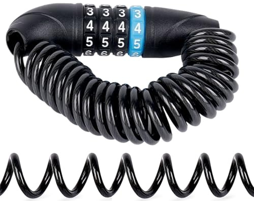 Antivol pour poussette - 4 chiffres - Accessoire de sécurité de vélo - Petit câble pour serrure de casque de moto - Convient pour bagages, valises, vélo, poussette, voyage, parking, shopping