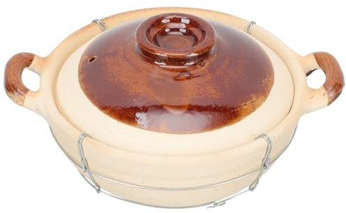 HOMSFOU Cacerola de Barro Asa Individual 0,5l Resistente al Calor para Cocina Casera, Olla para Guisar y Cocinar Arroz, Utensilio Esencial para Hogar y Reuniones Familiares