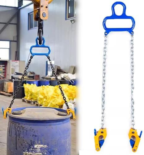 Herramienta de elevación de barril resistente para tambores de 55 galones, capacidad de 1100 libras, compatible con carretillas elevadoras, montacargas y camiones para transporte de materiales