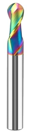 HRC55 Colorful Aluminum Ball Nose Milling Cutter Flutes Tungsten Steel End Mill CNC Machine Tools(R6x12x100)
