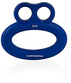 AFH Webshop Silikon Handtrainer und Fingertrainer | Smiley | Premium QUALITÄT | blau | leicht
