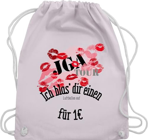 Turnbeutel Rucksack - Junggesellenabschied Frauen - JGA Tour - Ich blas dir einen Luftballon auf - Unisize - Pastell Rosa - polter rucksäcke jungesellenabschied blase beutelrucksäcke brauttaschen