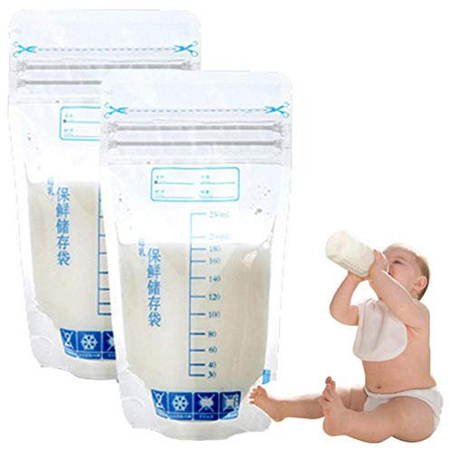 Turbobm 30PCs Muttermilch Aufbewahrungsbeutel, Muttermilchbehälter, 250ml Einweg-Muttermilch-Gefrierbeutel, Aufbewahrungsbeutel für Muttermilch zum sicheren Stillen